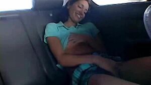 Chloe 18 Shows Her Natural Tits And Fingers Her Pussy At The Car!