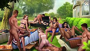 Kaikki seksikkäät lentoyhtiöt osa 1 alkaa villillä ulkopelillä. Nämä kolme ryhtyvät hommiin nopeasti.