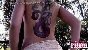 Lesbian Nina Displays Her Stunning Body While Teasing Outdoors