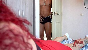 Wanna see this muscular moreno destroy a skinny Venezuelan redhead in bed?