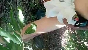 Hey, wanna see wild outdoor action with Chinese queen Meina? Let's watch!