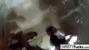 Sexy Christy Mack in Makeup Room Bath BTS