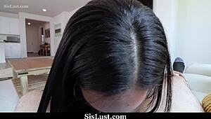 Super Thicc Alina Belle Sucks Stepbrother’s Big Cock! Wow, What a Wild Ride!