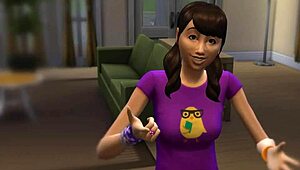 Liberty Lee rides in The Sims 4 game