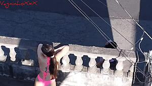 Blonde and brunette young 18+ with old man big cock ass licking outdoors recorded by drone vagninho and pamela pantera