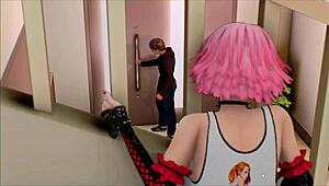 peeping on stepmom naked in bathroom during summer hentai game