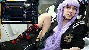 Teen girl masturbates while playing League of Legends in URF mode