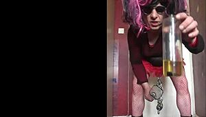 hey, i’m mark wright, a bisexual crossdressing sissy, chaining my bullsack, pissing in bottles, craving real cock in my ass