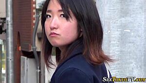 Asian Teen Flashes Panties in Public Outdoor Spot