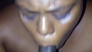 Big Titty Ebony Gives Sloppy Deepthroat with Fat Curves and Big Ass on Display
