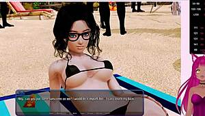 lewdneko plays harem hotel part 4, fucking maid anally in the game.