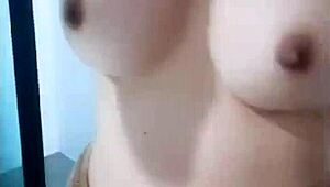 i'm the asian girl, taking a shower, naked and teasing.