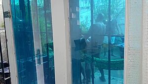 I filmed my cuckold neighbor watching his latina wife get her big ass fucked by huge penises