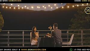 big titted brunette feels sexy in bodysuit at ggmansion