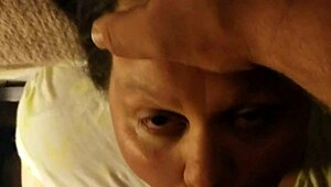 Wife gagging and sucking on my cock in homemade POV.