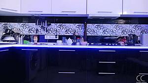 stella cardo dances striptease in kitchen