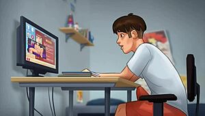 Summertime Saga Cap 5 - My stepsis gives a hot handjob for her fans online.