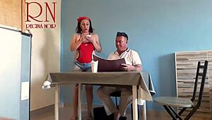 naked waitress, wanna eat from my navel tonight?