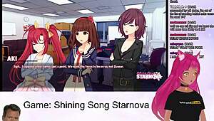 lewdneko plays shining song starnova aki route part 2 with petite hentai fun
