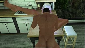 Anime characters prepare dinner in casual setting