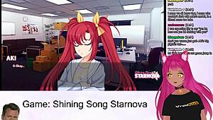 lewdneko plays shining song starnova aki route part 2 with petite hentai fun