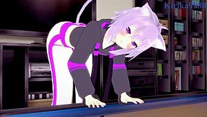 Inugami Korone and Nekomata Okayu in Passionate Encounter