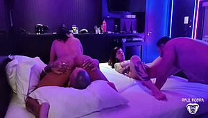 swapped couples at the club, went to motel for wild banging! 🔥💦