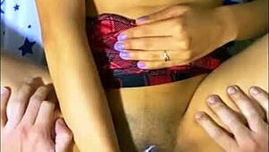 Latina teen seduces neighbor boy while unaware of security cameras watching