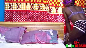 Interracial sex unfolds with my village girlfriend at the ranch.