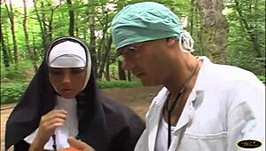 at the cemetery, a nun couldn’t resist getting drilled by a passing doctor in a wild encounter.
