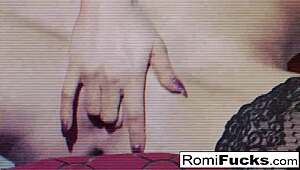 romi rain stuffs pussy with panties!