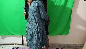 indian housewife in bedroom with young friend, dirty talk