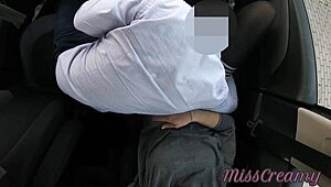 Dogging my teacher in public parking after work, voyeur squirts!