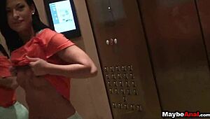 Hot amateur skinny teen gets slammed in ass on balcony