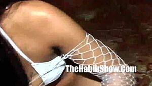 Juicy and wet thick creamy stripper performs