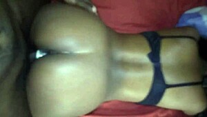 Watch this skinny ebony girl take a monster cock in her fat ass!