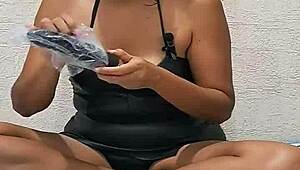 Unboxing my new fuck machine turned into a wild solo ride. Brunette wife tests every setting.