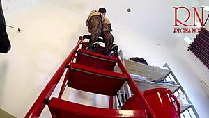 oh, that curvy maid without panties tidying the office