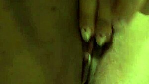 Hey, that petite with big tits is masturbating solo in the shower!