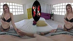 VRLatina showcases stunning Latina Mini Vamps in hard VR action