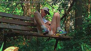 forest orgasm hits hard with my european blonde partner