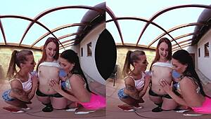 Three Amazing Table Tennis Pussies in Hot Action