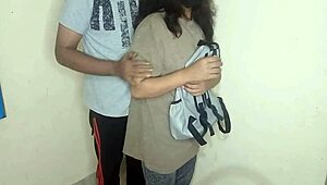 College Girl Fucked Hard by Landlord for Cash with Hindi Audio