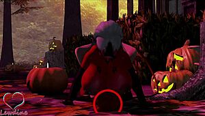 Happy Halloween Cassie Lewdine Big Tits Monster Cock