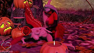 Happy Halloween Cassie Lewdine Big Tits Monster Cock