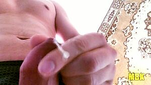 I'm alone at home, stroking my big cock.