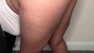 I stroke my ebony babe with backshots and creampie.