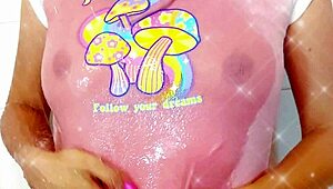 big ass stepsister in panties thong bathing shower voyeur scene