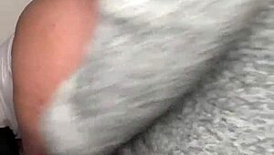 I stroke my ebony babe with backshots and creampie.