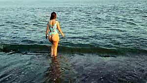 Anaduro12 getting wild on the beach with that big ass!